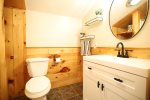 Upstairs Bath with show in Private White Mountain Vacation Home